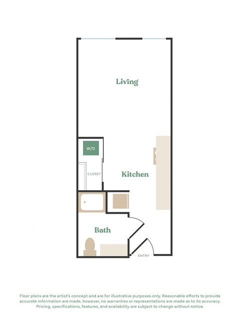 this floor plan is an approximation of a 1 bedroom floor plan